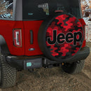 Camo Red Jeep Car Spare Tire Cover
