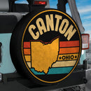 Retro Canton Ohio Map Car Spare Tire Cover