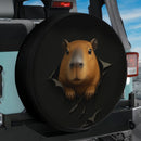 Capybara In A Torn Bag Jeep Car Spare Tire Cover