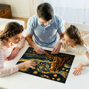 Cat At Starry Night Jigsaw Puzzle