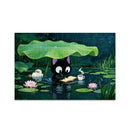 Cat Reading In Rainy Jigsaw Puzzle