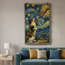 Cat Art Starry Night Woven Throw Blanket