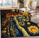 Cat At Starry Night Rectangular Area Rug
