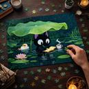 Cat Reading In Rainy Jigsaw Puzzle