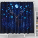 Celestial Moon Deer Shower Curtain