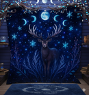Celestial Moon Deer Quilt Blanket