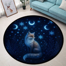 Celestial Moon Fox Carpet Round Rug