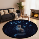 Celestial Moon Fox Carpet Round Rug