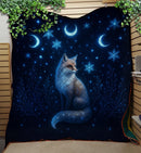 Celestial Moon Fox Quilt Blanket