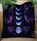 Celestial Moon Lavender Quilt Blanket
