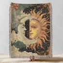 Celestial Sun Moon Woven Throw Blanket