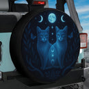 Celestial Twin Cats Moon Phase Car Spare Tire Cover