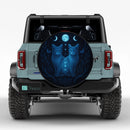 Celestial Twin Cats Moon Phase Car Spare Tire Cover