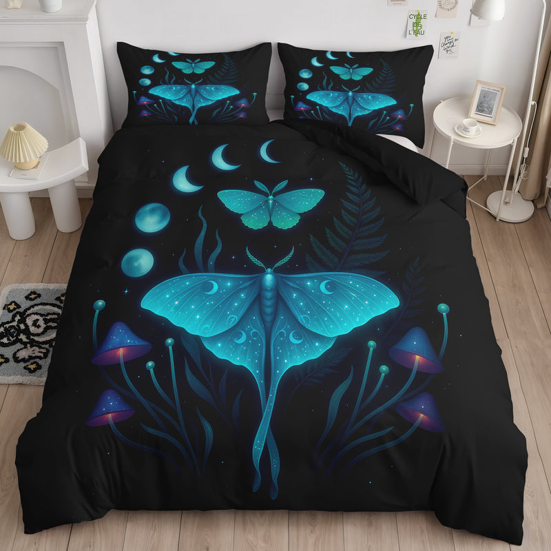 Mystic Luna Moth & Mushrooms Bedding Set