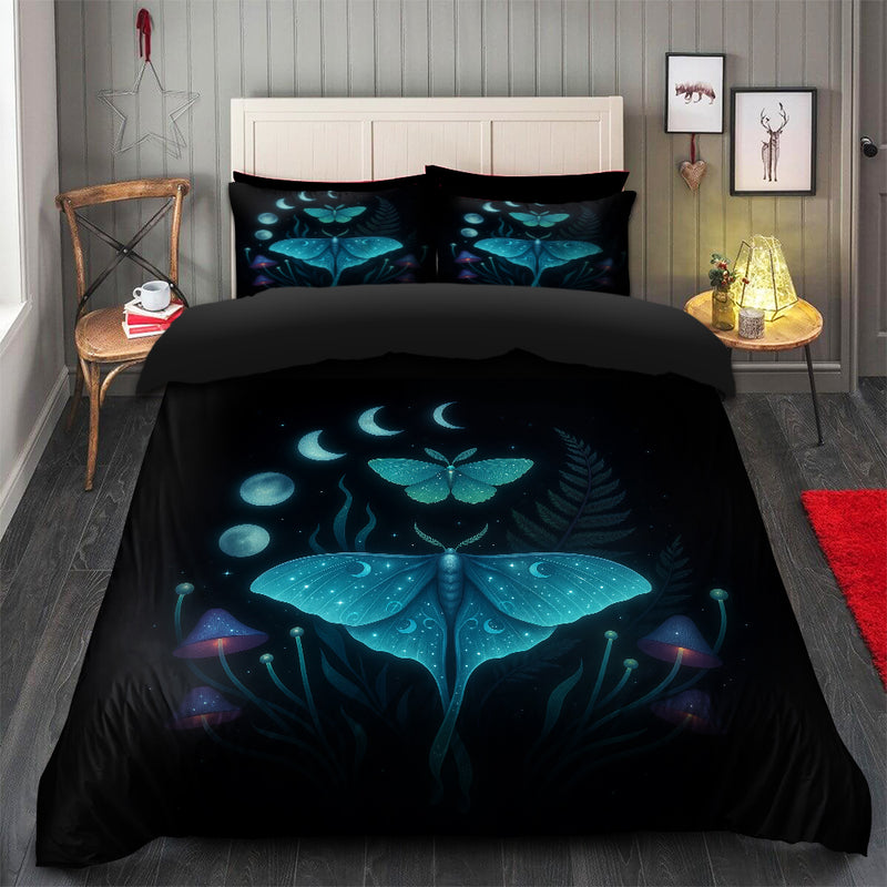 Mystic Luna Moth & Mushrooms Bedding Set