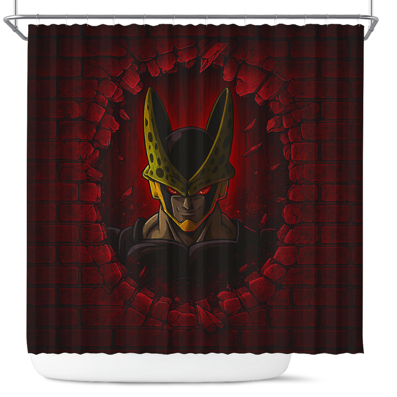 Perfect Cell From Dragon Ball Z Break Wall Shower Curtain
