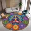 Chakra Meditation Lotus Pose Carpet Round Rug