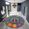 Chakra Meditation Lotus Pose Carpet Round Rug