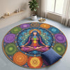 Chakra Meditation Lotus Pose Carpet Round Rug