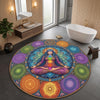 Chakra Meditation Lotus Pose Carpet Round Rug