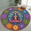 Chakra Meditation Lotus Pose Carpet Round Rug
