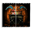 Charizard Charmander Pokemon Drive Jeep Moonlight Halloween Window Curtain