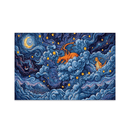 Charizard Dragonite Gengar Cloudy And Starry Night Jigsaw Puzzle