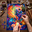 Charizard Watercolor Rainbow Jigsaw Puzzle