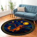 Charizard Pokemon Starry Night Round Rug