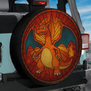 Charizard Pokemon Stained Glass Jeep Car Spare Tire Cover