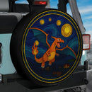 Charizard Starry Night Pokemon Stained Glass Jeep Car Spare Tire Cover