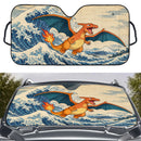 Charizard The Great Wave Japan Custom Car Windshield Sunshades