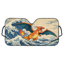Charizard The Great Wave Japan Custom Car Windshield Sunshades