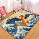 Charizard Dragon Pokemon The Great Wave Rectangular Area Rug