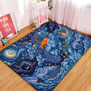 Charizard Dragonite Gengar Cloudy And Starry Night Rectangular Area Rug