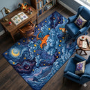 Charizard Dragonite Gengar Cloudy And Starry Night Rectangular Area Rug