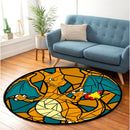 Charizard Pokemon Stained Glass Round Rug