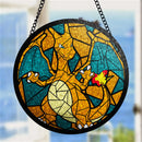Charizard Pokemon Round Stained Glass Suncatcher