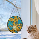 Charizard Pokemon Round Stained Glass Suncatcher