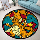 Charizard 1 Pokemon Stained Glass Round Rug