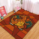 Charizard Pokemon Stained Glass Rectangular Area Rug