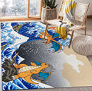 Charizard  x Dragonite Pokemon The Great Wave Rectangular Area Rug