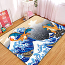 Charizard  x Dragonite Pokemon The Great Wave Rectangular Area Rug