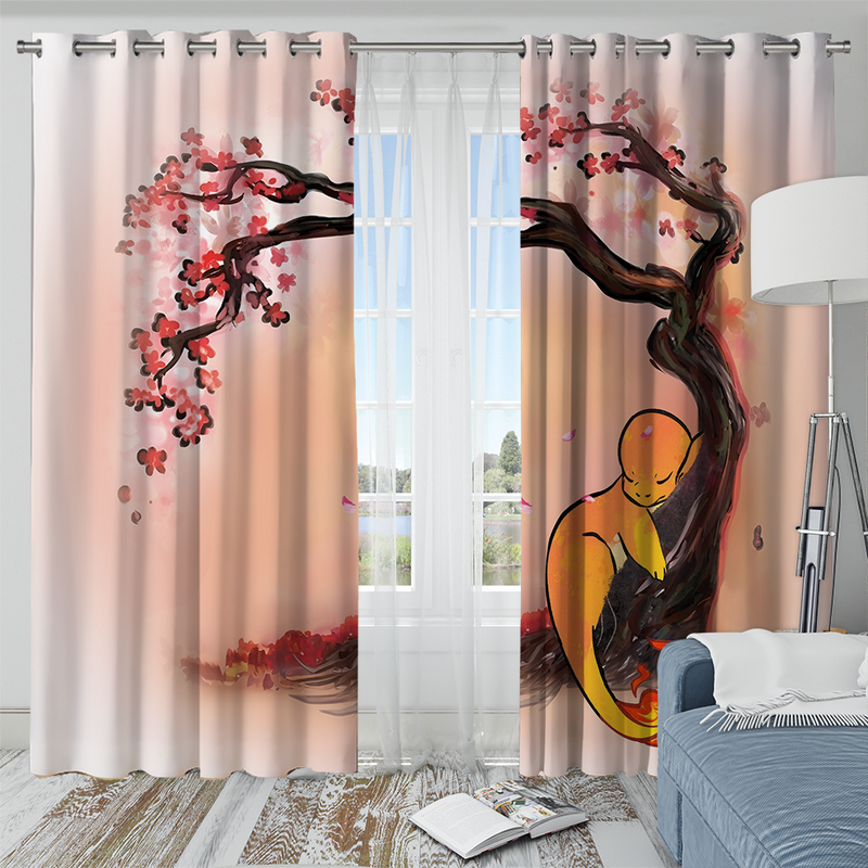 Charmander Pokemon Cherry Blossom Japan Window Curtain