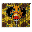 Charmander Pokemon Sunflower Zipper Window Curtain