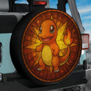 Charmander Pokemon Stained Glass Jeep Car Spare Tire Cover