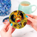 Charmander Pokemon Sunflower Zipper Ceramic Decor Coaster - Gift Idea