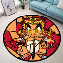 Charmander Rengoku Pokemon Stained Glass Round Rug