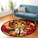 Charmander Rengoku Pokemon Stained Glass Round Rug