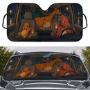 Charmander x Charmeleon x Charizard Pokemon Car Auto Sunshades